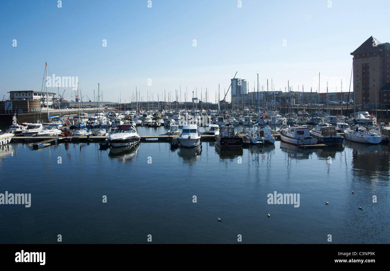 Swansea Marina und Waterfront Wiederentwicklung, Swansea, Südwales Stockfoto