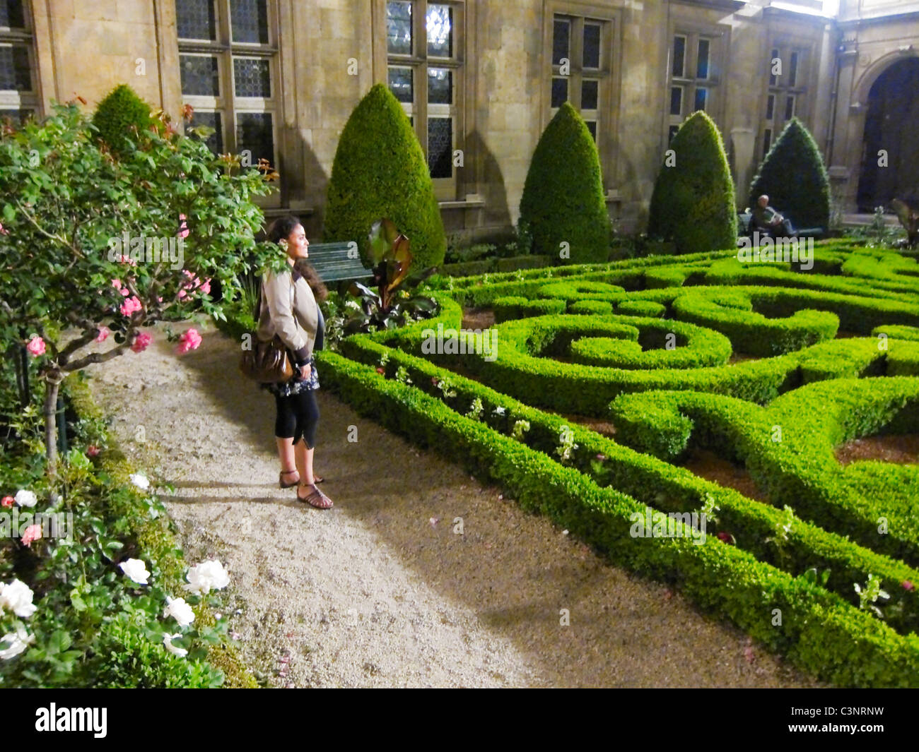 Paris, Frankreich, Besucher des Musee Carnavalet, des Musee de l'Histoire, des Museums der Stadt Paris, der Musees des Nuit, französische Veranstaltungen in Gärten Stockfoto