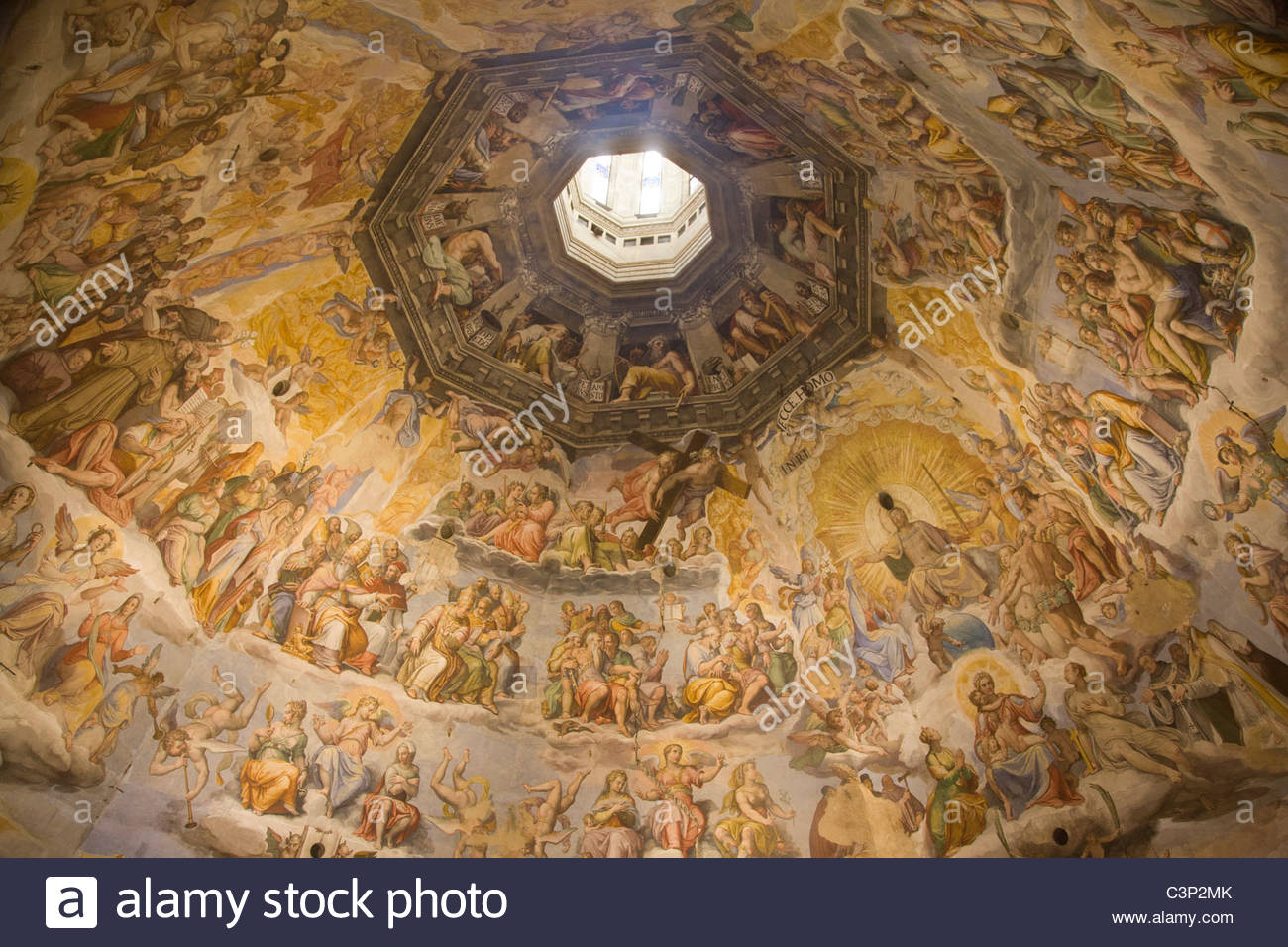 Florence Duomo Cathedral Ceiling Painting Stockfotos