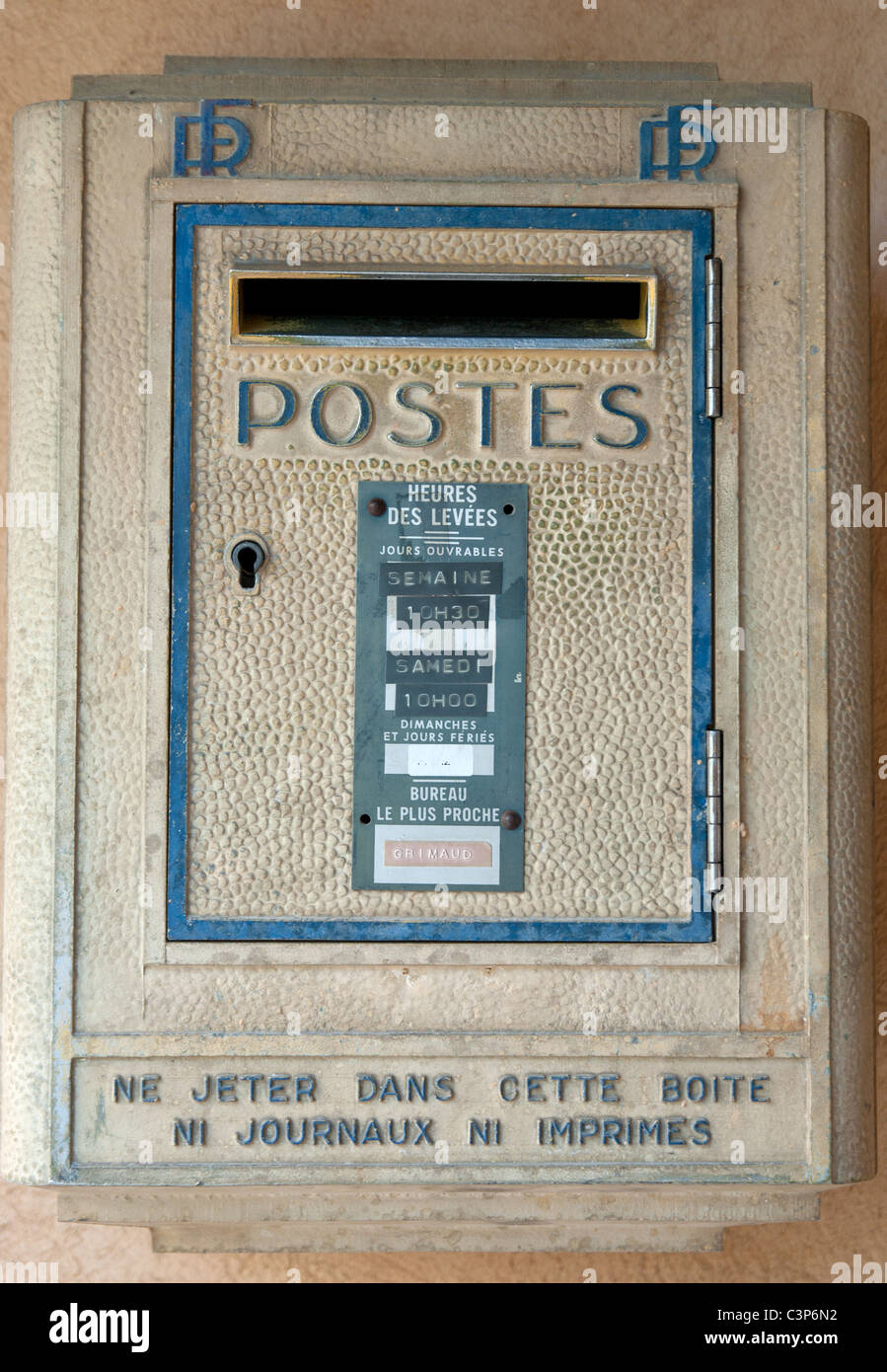 Grimaud Französisch Brief Kasten Stockfoto