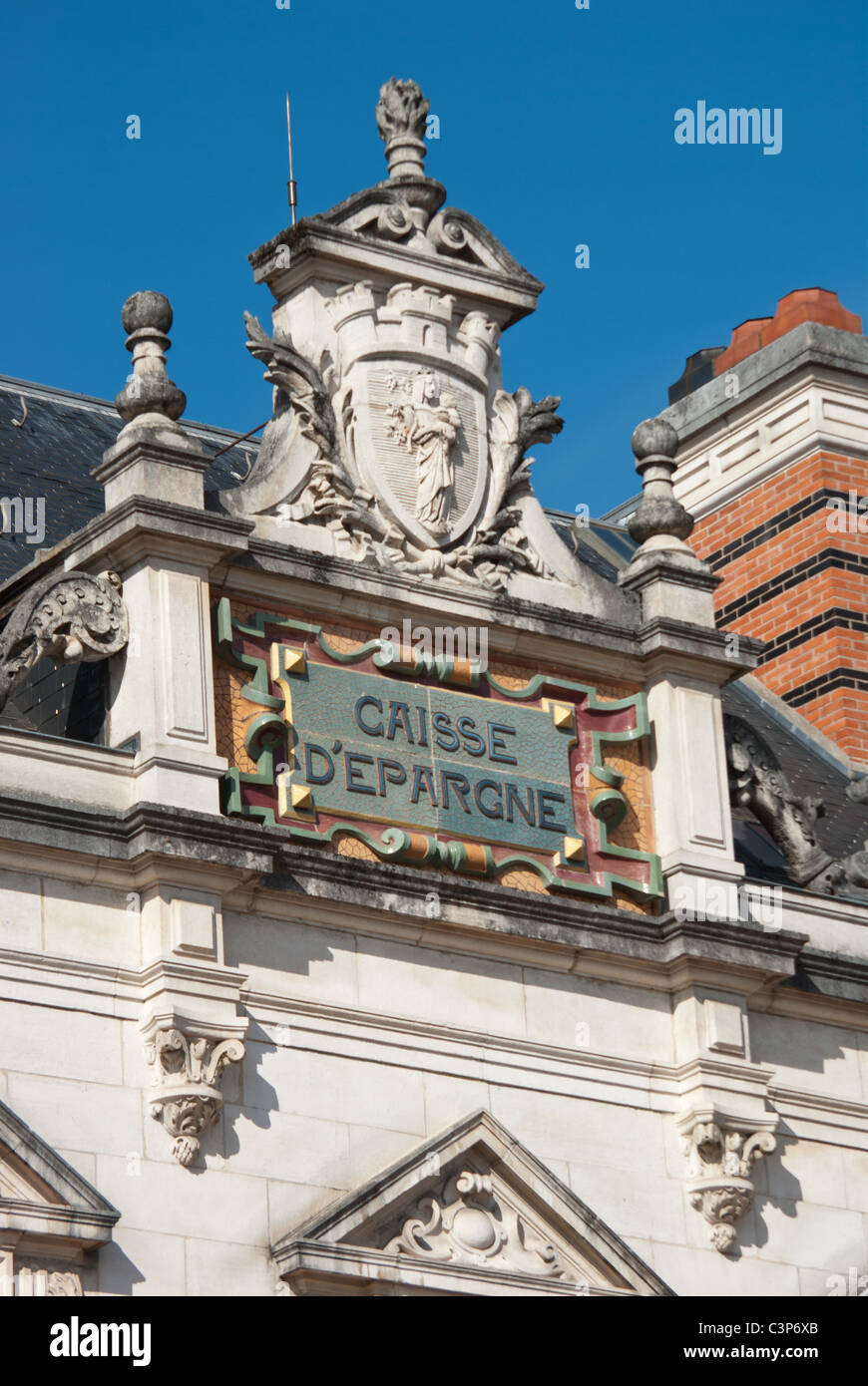 Caisse D'Epargne (Sparkasse) Beaune Burgund Frankreich Stockfoto