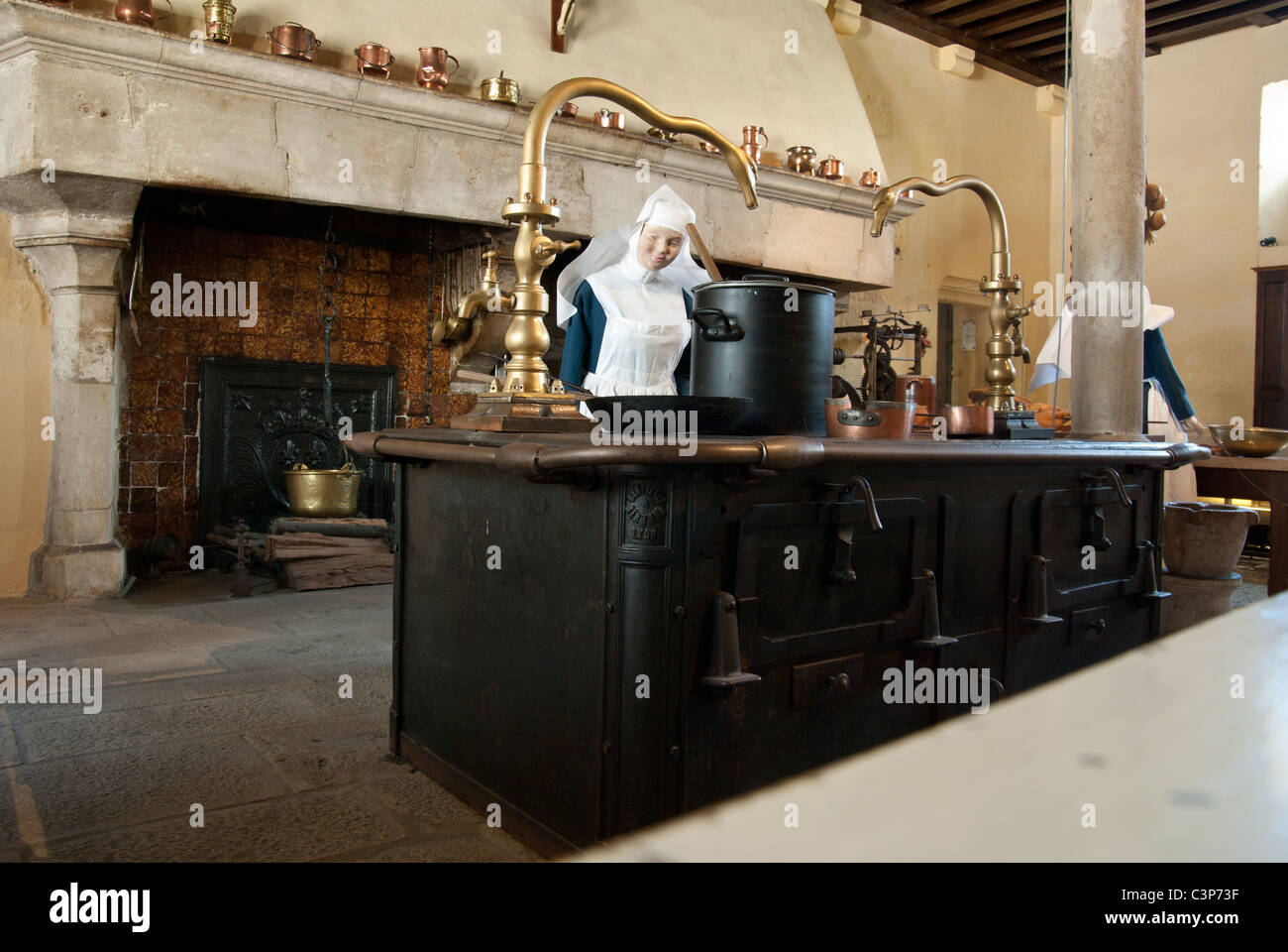 Hospices de Beaune Küche Stockfoto