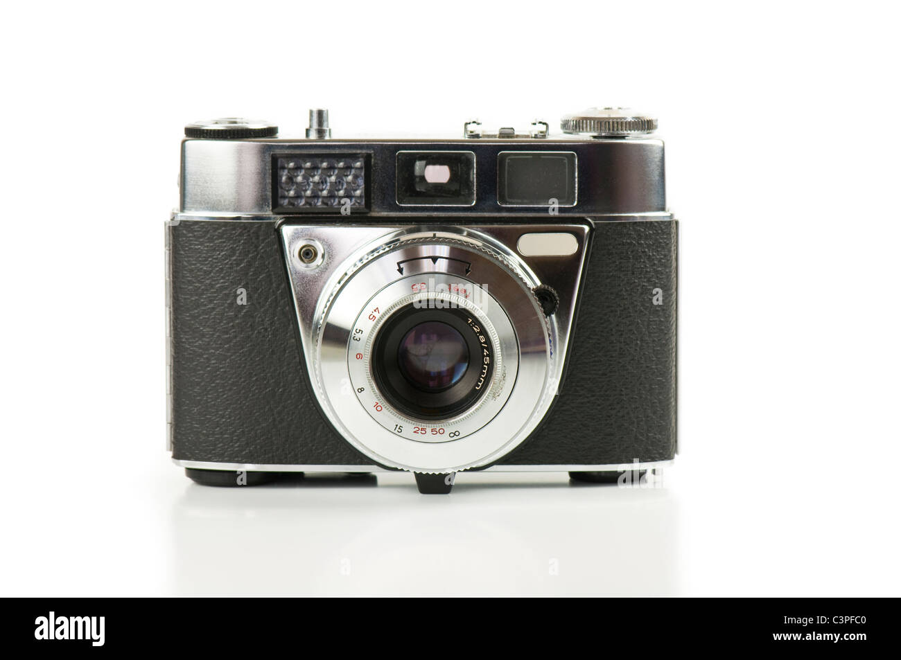Vintage-Kamera auf einem weißen Hintergrund Stockfoto