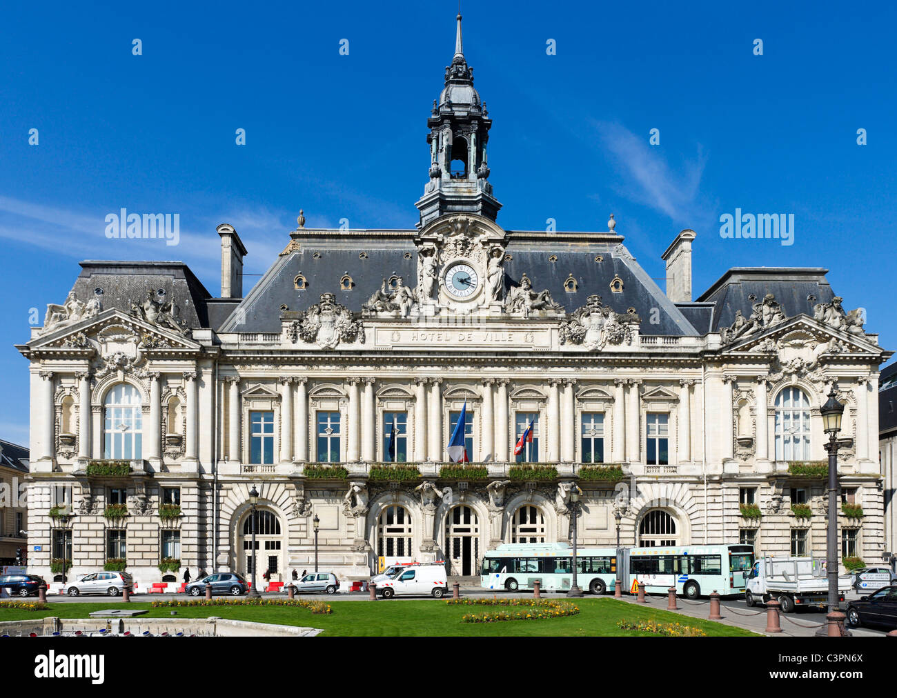 Hotel de Ville (Rathaus), Place Jean Jaures, Tours, Indre et Loire, Frankreich Stockfoto