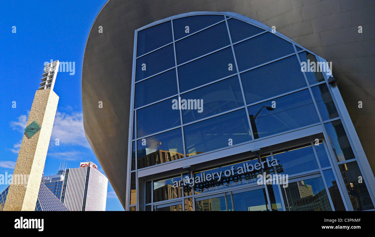 Kanadische Städte, Art Gallery of Alberta und City Hall, Edmonton Alberta, Kanada. Stockfoto