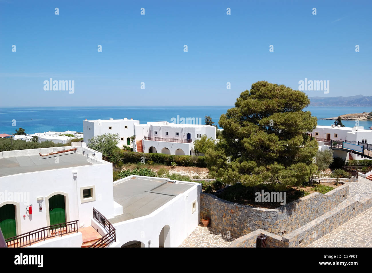 Villen im Luxushotel, Kreta, Griechenland Stockfoto