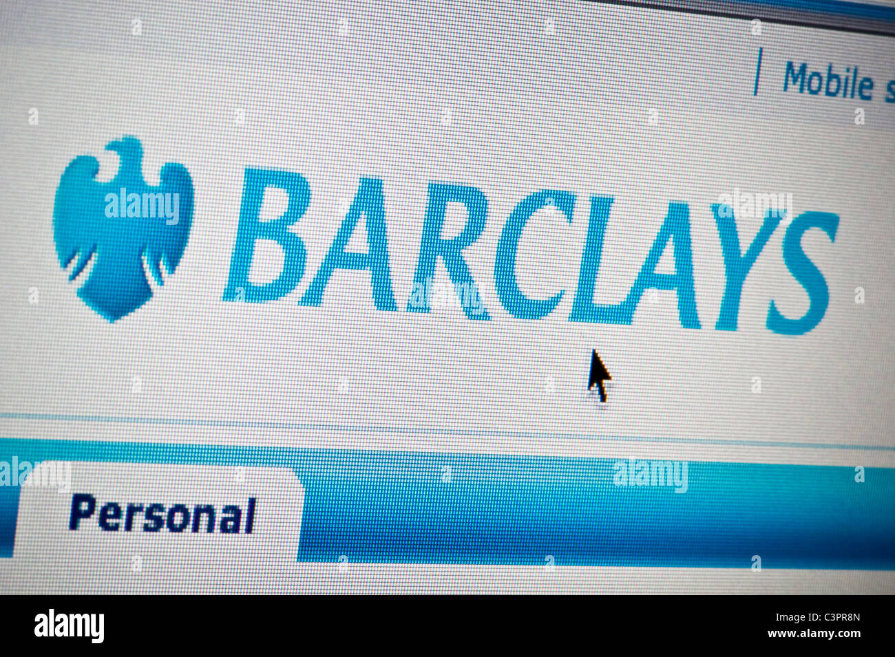 Nahaufnahme von der Barclays-Logo auf ihrer Website gesehen. (Nur zur redaktionellen Verwendung: print, TV, e-Book und redaktionelle Webseite). Stockfoto