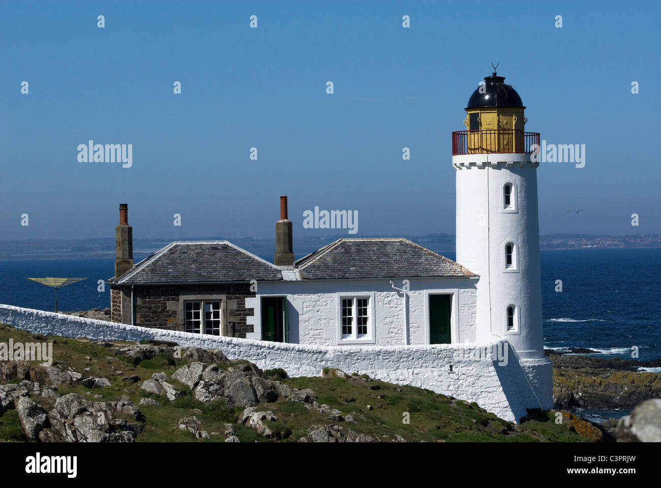 Leuchtturm auf der Isle of May Stockfoto