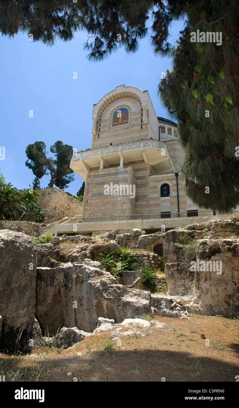 Caiaphus' Palace oder das Gartengrab geglaubt, um den möglichen Standort der Auferstehung Jesu in Jerusalem. Stockfoto