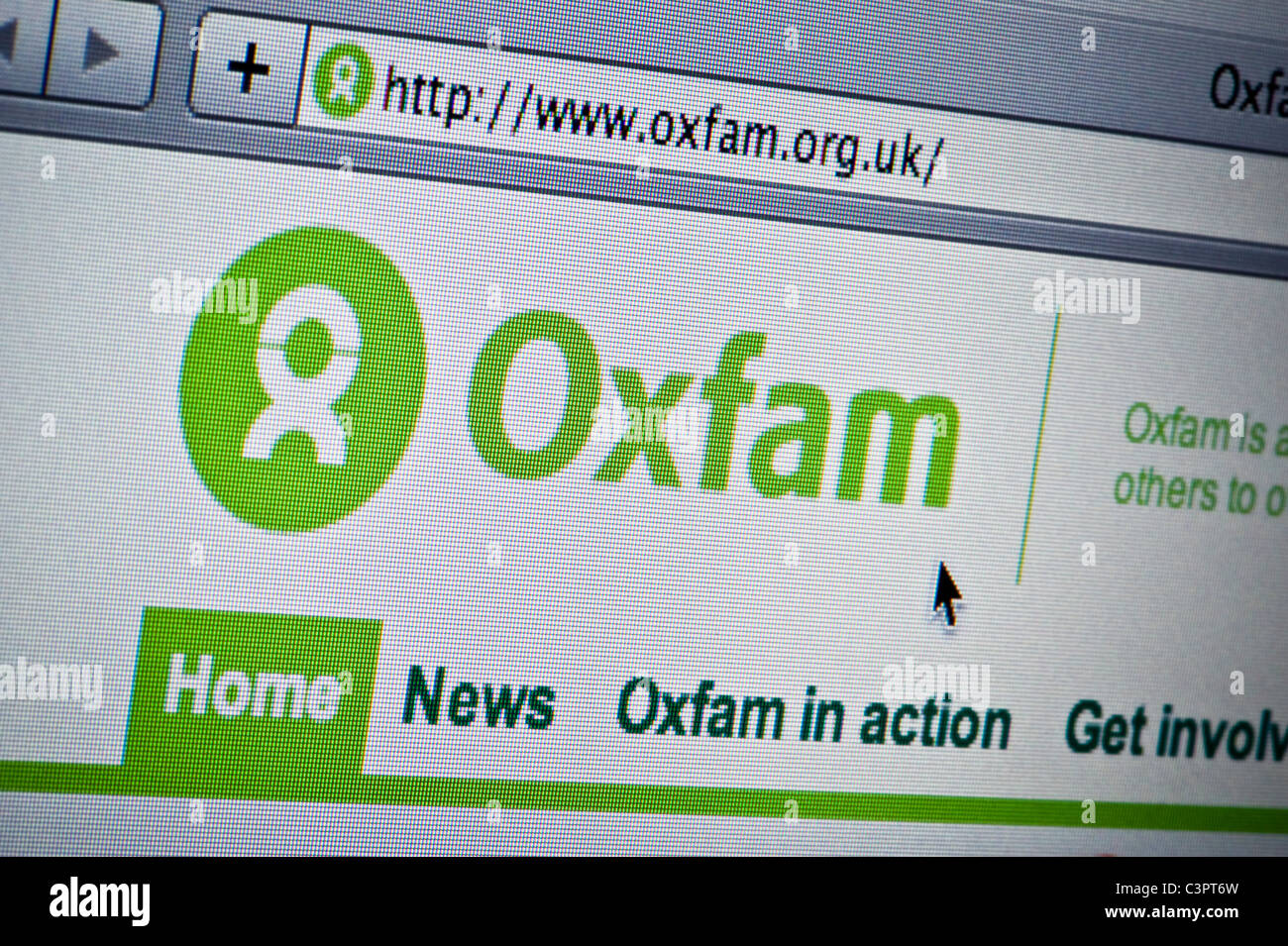 Nahaufnahme von der Oxfam-Logo auf ihrer Website gesehen. (Nur zur redaktionellen Verwendung: print, TV, e-Book und redaktionelle Webseite). Stockfoto