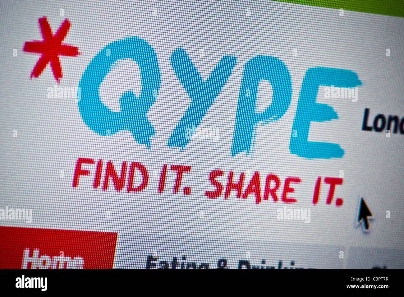 Nahaufnahme von Qype Logo wie auf ihrer Website zu sehen. (Nur zur redaktionellen Verwendung: print, TV, e-Book und redaktionelle Webseite). Stockfoto