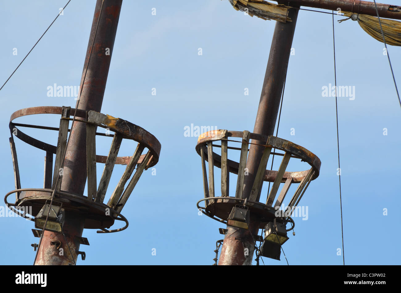 altes Piratenschiff, Müll, Schrott aus 401 Stockfoto