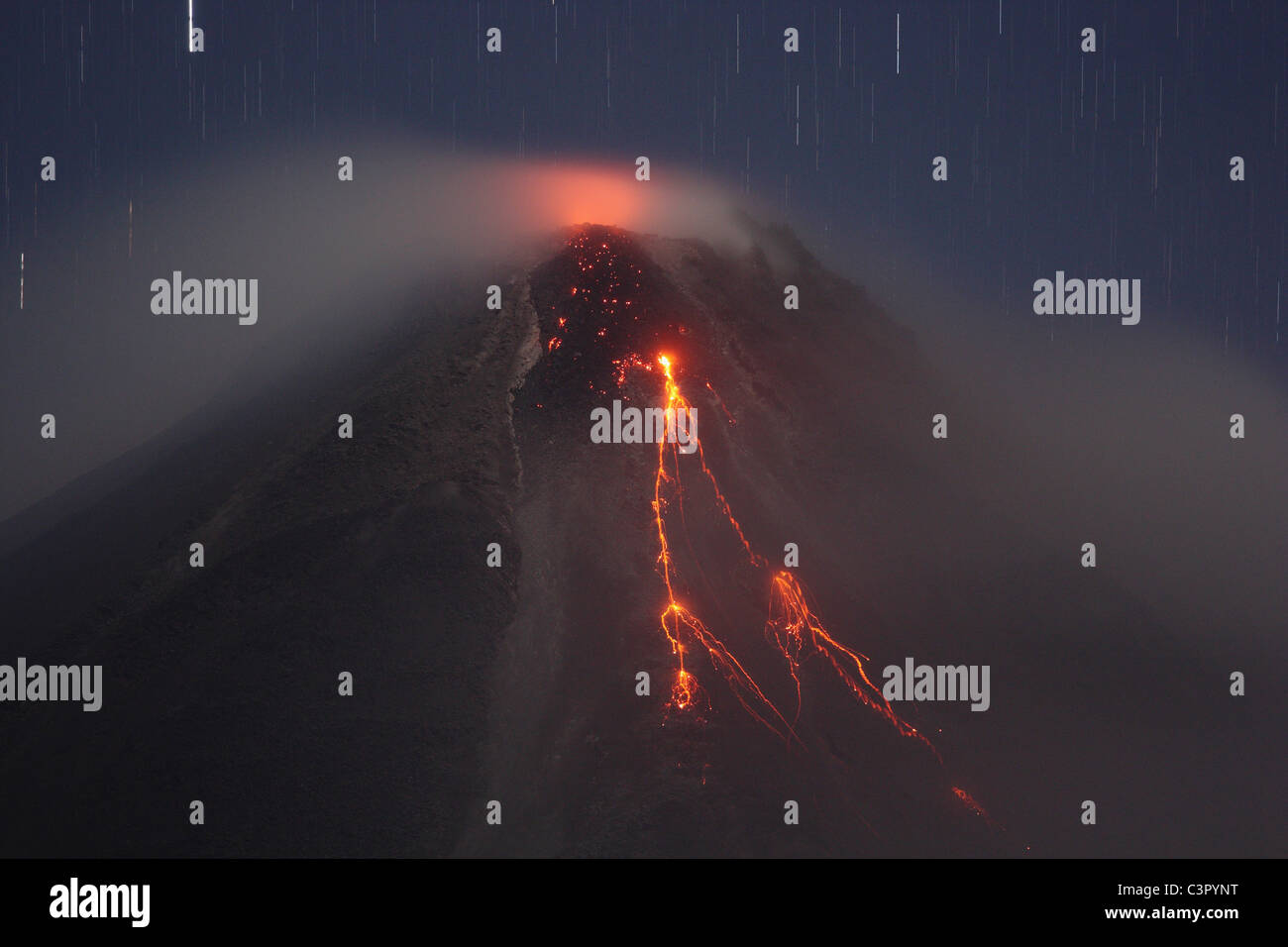 Costa Rica, Lavastrom von arenal Vulkanausbruch Stockfoto