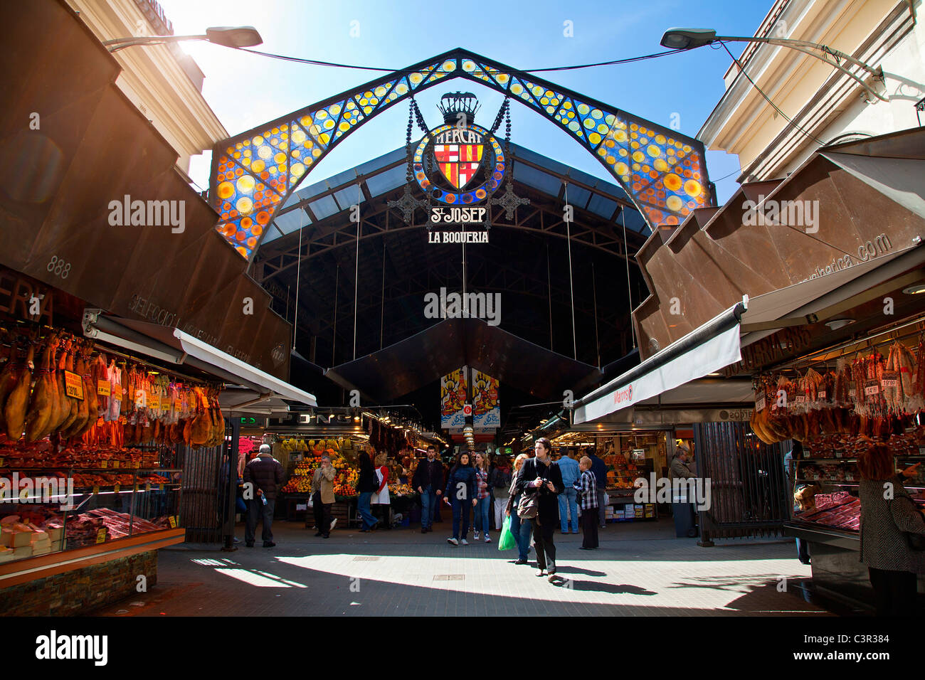 Barcelona, Las Ramblas, La Boqueria-Markt Stockfoto