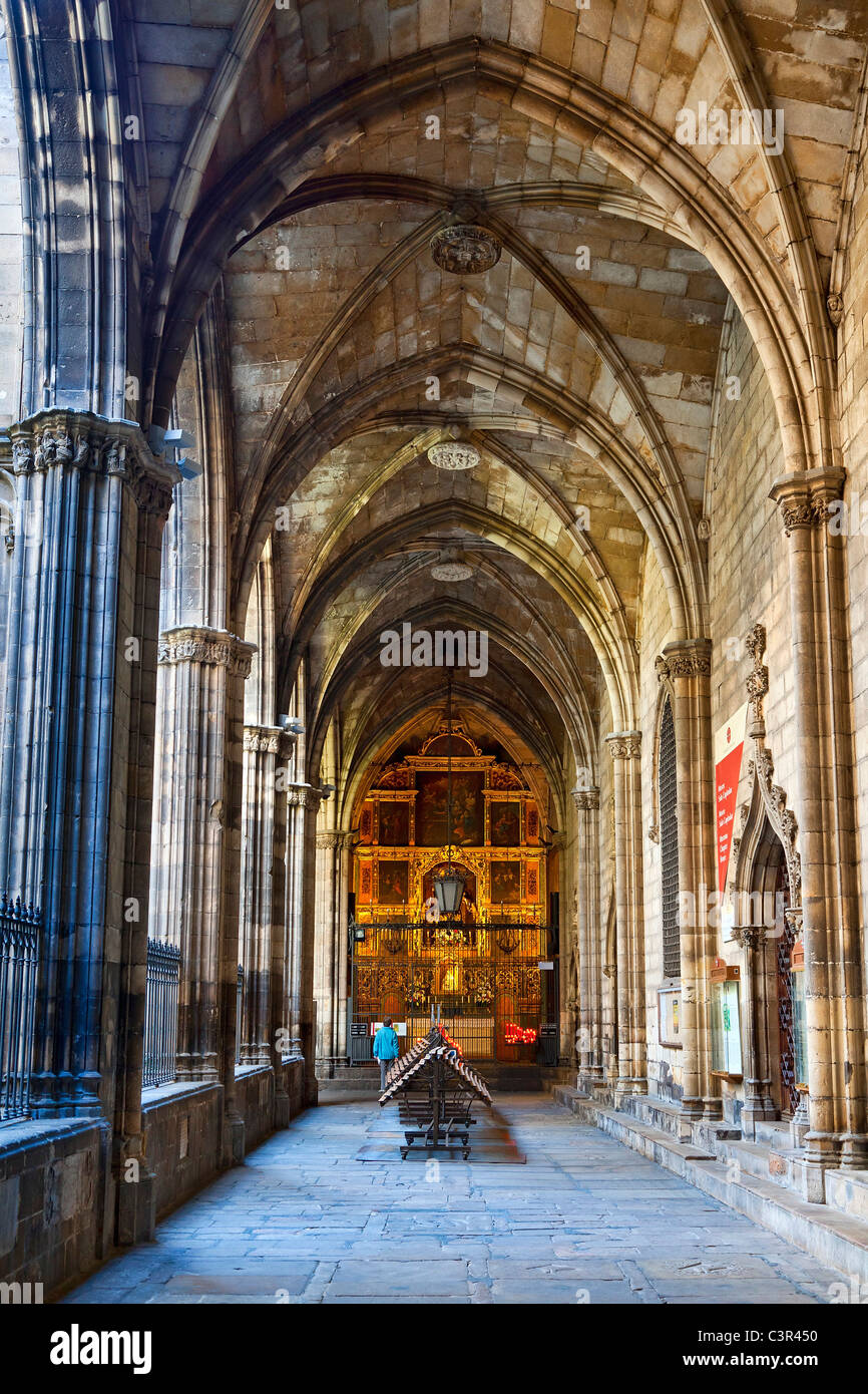 Spanien, Katalonien, Barcelona, Barri Gotic Bezirk, Plaza De La Seu Kathedrale Santa Eulalia (auch genannt Seu) Stockfoto