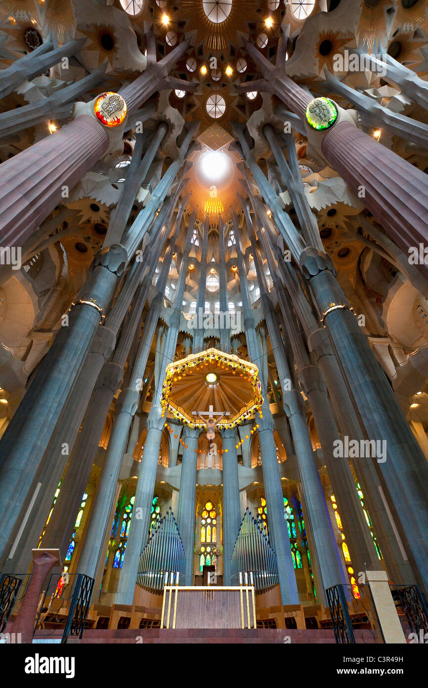Spanien, Katalonien, Barcelona, die Sagrada Familia von Architekt Antonio Gaudi als Weltkulturerbe von der UNESCO gelistet Stockfoto