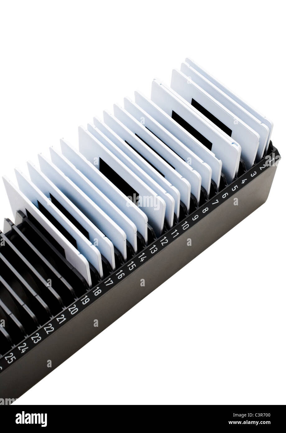 Diamagazin isoliert auf weiß Stockfoto