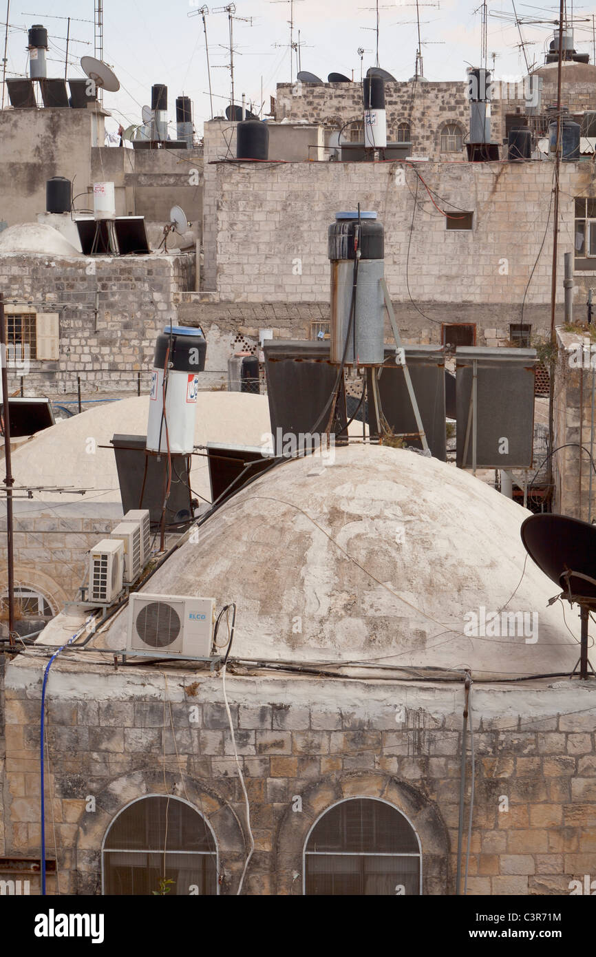 Blick über die Dächer der alten Stadt von Jerusalem, Israel Stockfoto