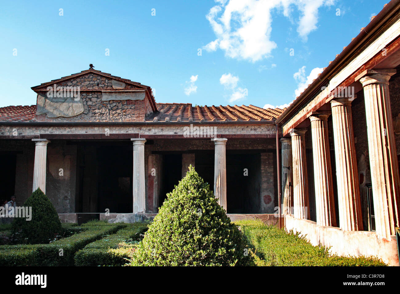 Innenhof eines alten römischen Hauses in Pompeji Stockfoto