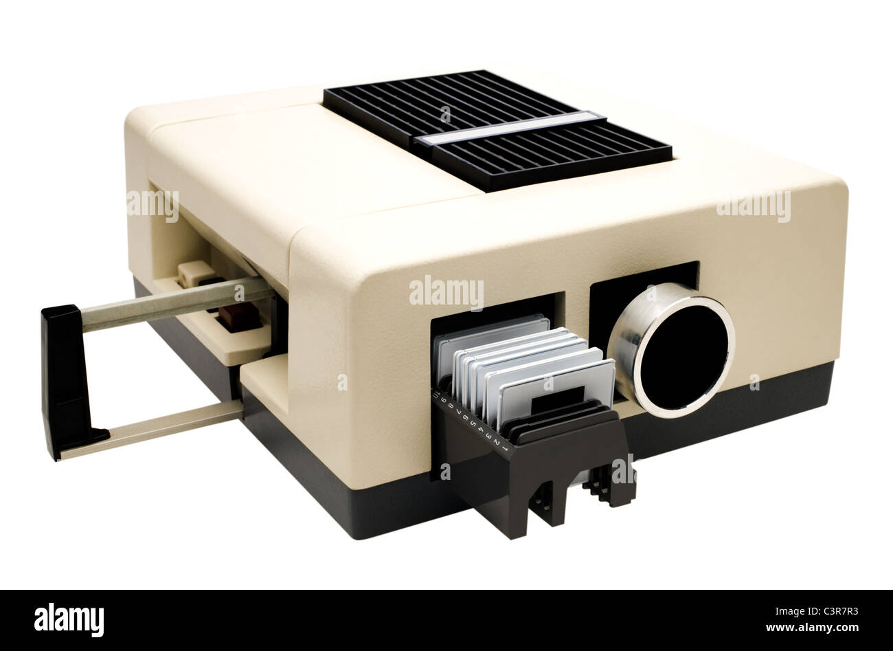 Dia-Projektor isoliert auf weiß Stockfotografie - Alamy