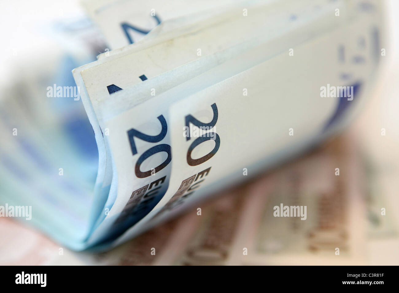 Euro-Banknoten - 20 Euro auf von konzentrieren 10 Euro Stockfoto