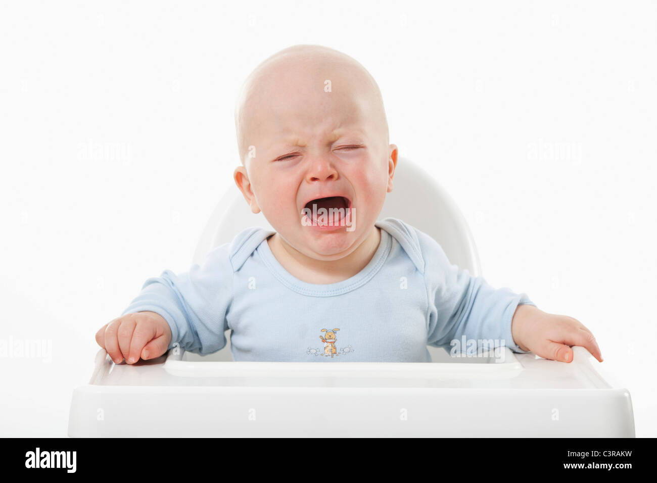 Baby Boy (6-11 Monate) weint Stockfoto Baby Boy (6-11 Monate) weint Stockfoto