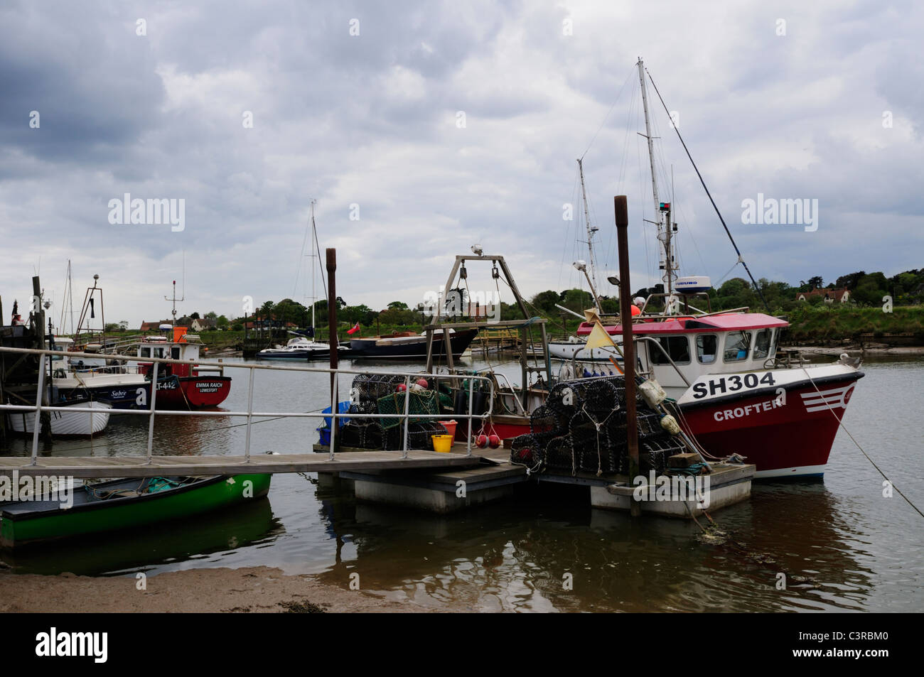 Angelboote/Fischerboote im Hafen Southwold, Suffolk, England, UK Stockfoto