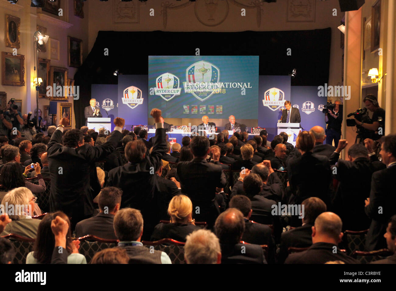 Frankreich wird als der Wirt Nation für den RYDER CUP 2018 bei Paris National Golf Club im Herbst 2018 gespielt werden angekündigt. Stockfoto