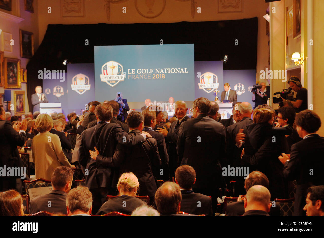 Frankreich wird als der Wirt Nation für den RYDER CUP 2018 bei Paris National Golf Club im Herbst 2018 gespielt werden angekündigt. Stockfoto