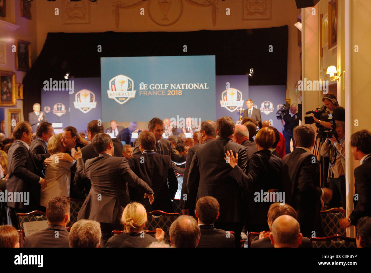 Frankreich wird als der Wirt Nation für den RYDER CUP 2018 bei Paris National Golf Club im Herbst 2018 gespielt werden angekündigt. Stockfoto