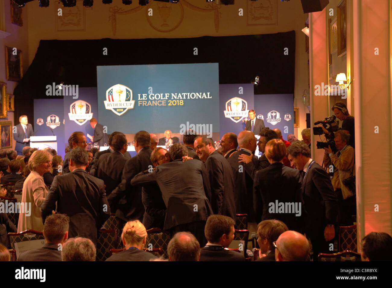 Frankreich wird als der Wirt Nation für den RYDER CUP 2018 bei Paris National Golf Club im Herbst 2018 gespielt werden angekündigt. Stockfoto