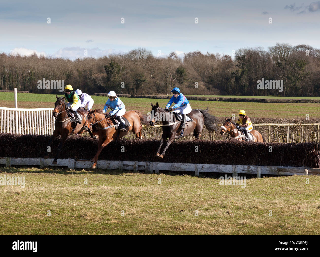 RACING AUF POINT TO POINT AT HOWICK NAHE CHEPSTOW WALES UK Stockfoto