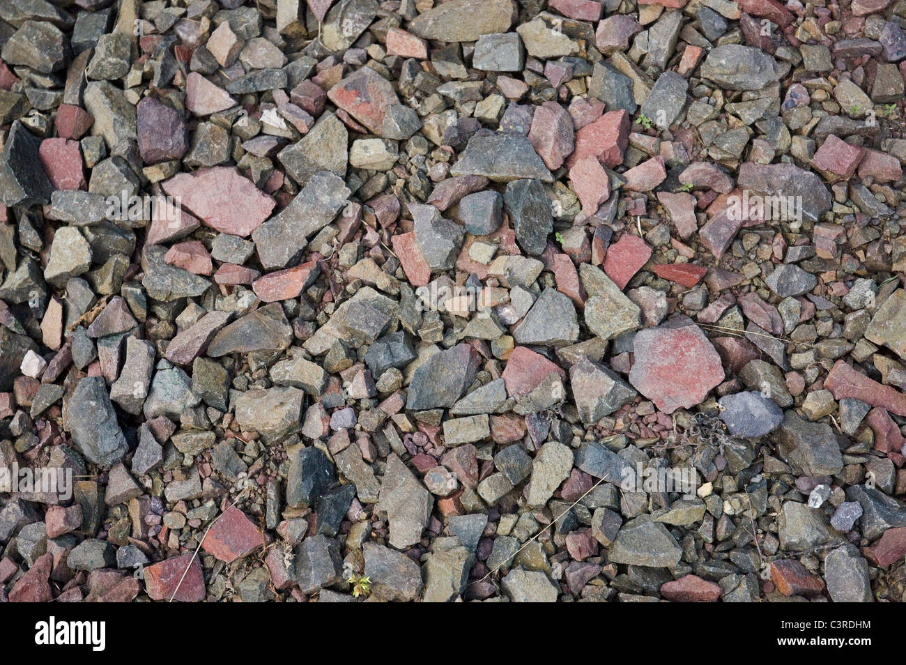 Kies-Boden mit verschiedenen Stein Farben Stockfoto