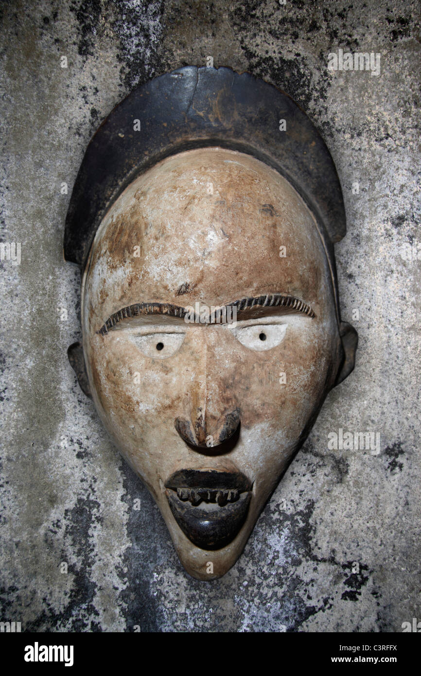 Alte afrikanische Maske, close-up Stockfoto
