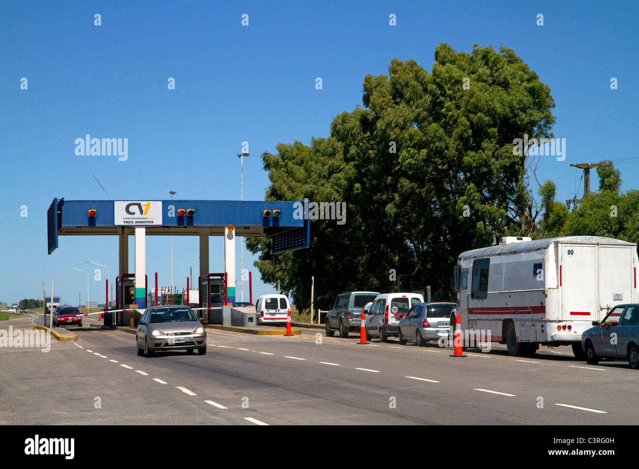 Maut auf nationalen Route 3 gesammelt werden, in der Provinz Buenos Aires, Argentinien. Stockfoto