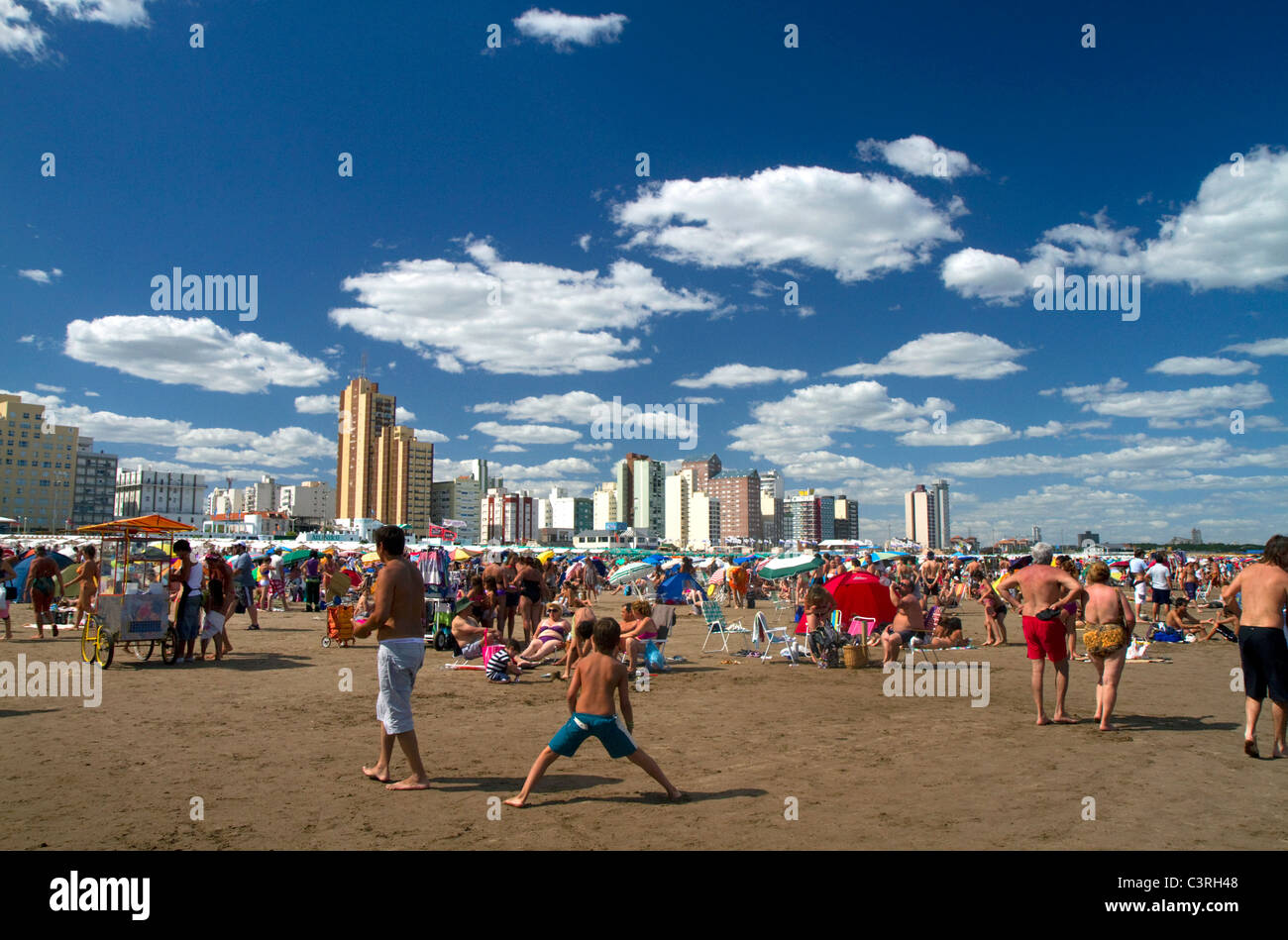 Strand-Szene im Miramar, Argentinien. Stockfoto