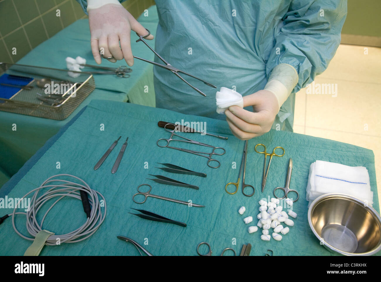 Krankenhaus, Vorbereitung für eine Operation, Essen, Deutschland Stockfoto