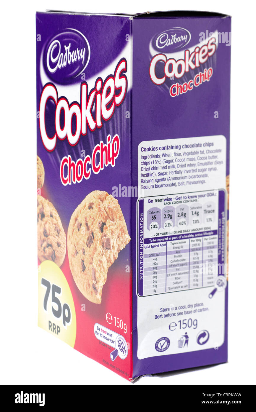 150 Gramm Dose Cadbury Choc Chip Kekse Stockfoto