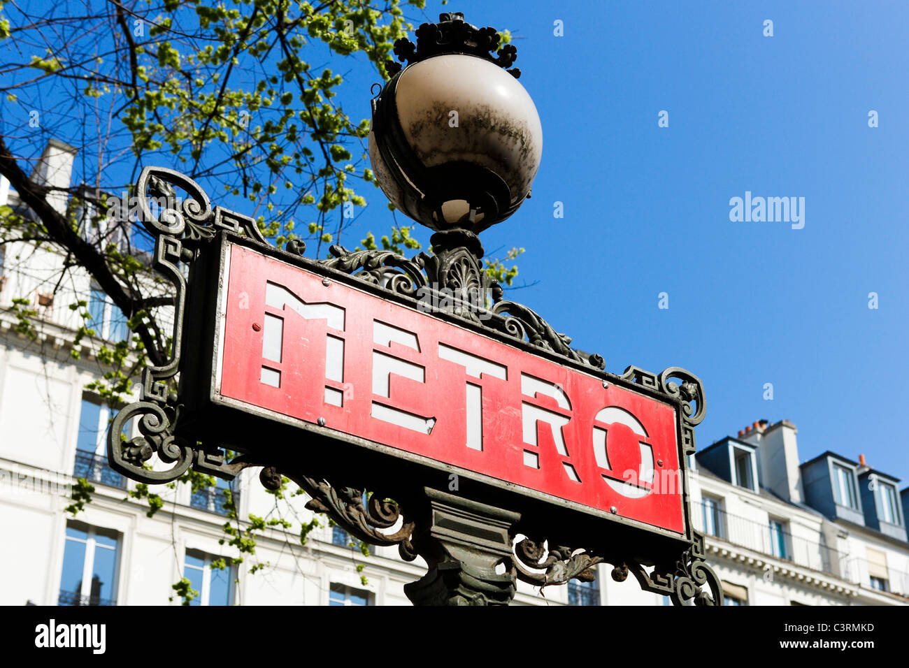 U-Bahn-Schild, Paris, Frankreich Stockfoto