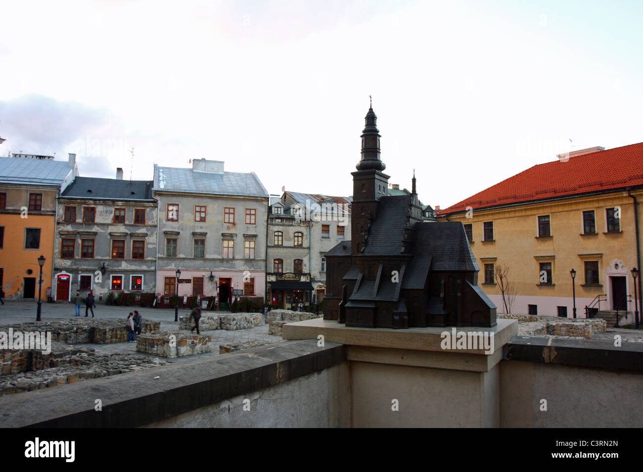 Modell der Kirche von St. Michal in Lublin, Polen Stockfoto