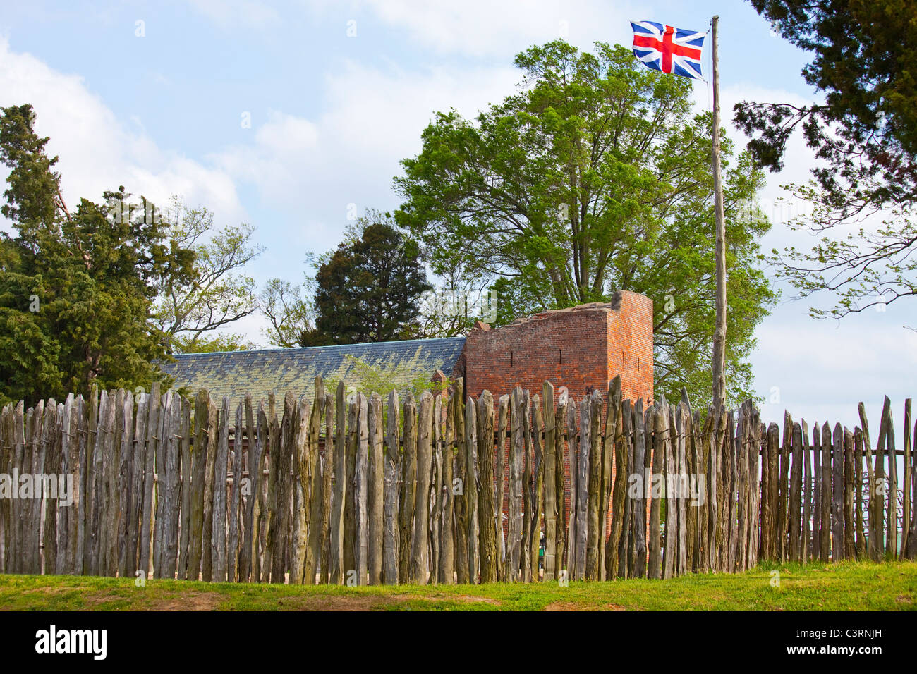 Antiquities Jamestown-Gedächtniskirche, 1607 Fort James, historischen Jamestown, Virginia Stockfoto
