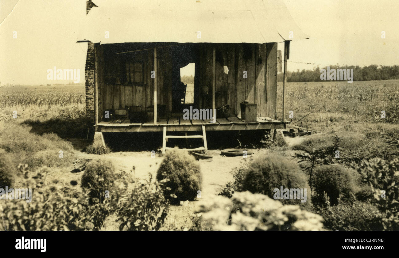 große Depression der 1930er Jahre Pächter Hütte Armut Arm verlassen Stockfoto