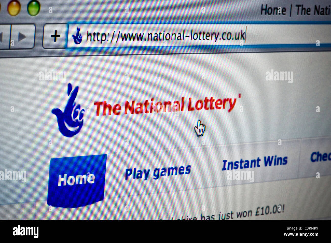 Nahaufnahme von der National Lottery-Logo, wie auf ihrer Website zu sehen. (Nur zur redaktionellen Verwendung: print, TV, e-Book und redaktionelle Webseite). Stockfoto