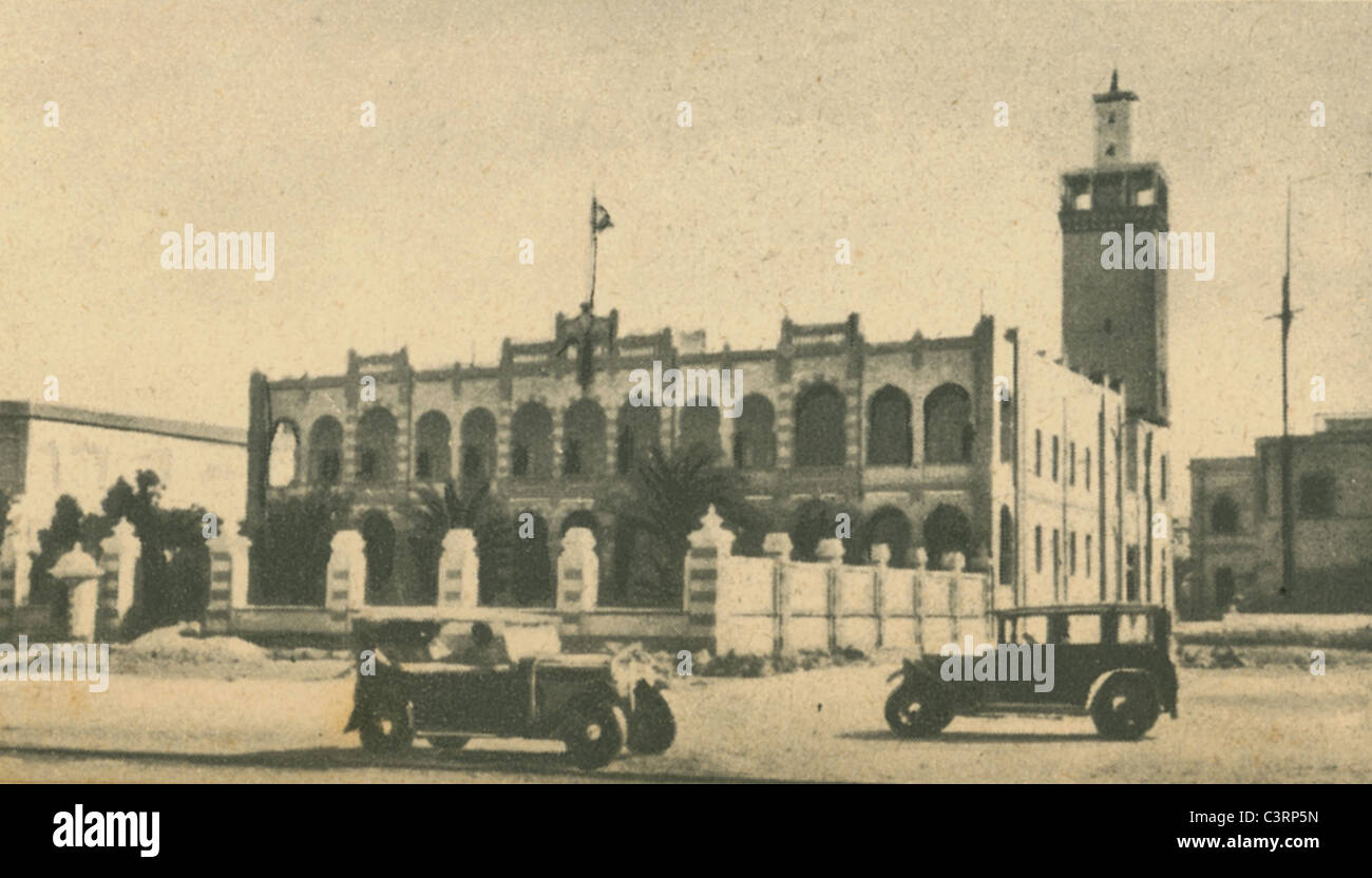 Eine Szene in Benghazi während der italienischen Besatzung, 1930er Jahre. Aus der Commissariato per il Turismo in Libyen. Stockfoto