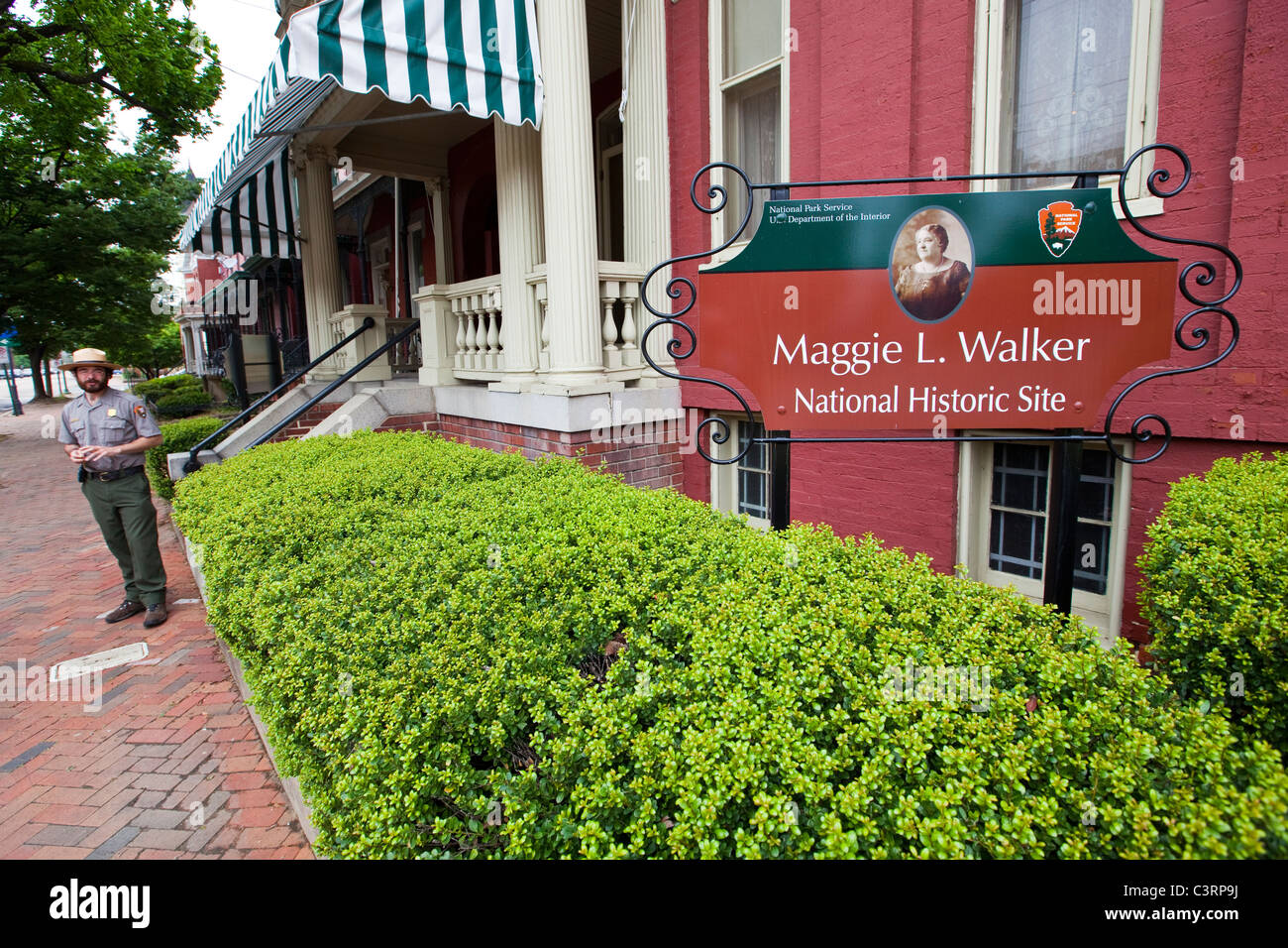 Maggie L Walker National Historic Site, historischen schwarzen Nachbarschaft, E Leigh Street, Jackson Ward Nachbarschaft Richmond, VA Stockfoto