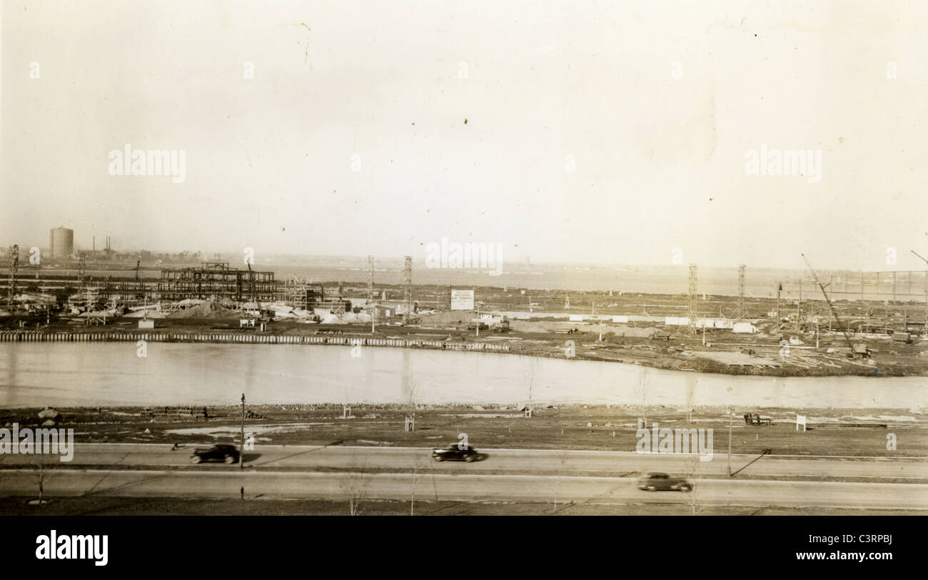 North Beach Airport im Bau der 1920er Jahre der 1930er Jahre New Jersey Autobahn reisen Stockfoto