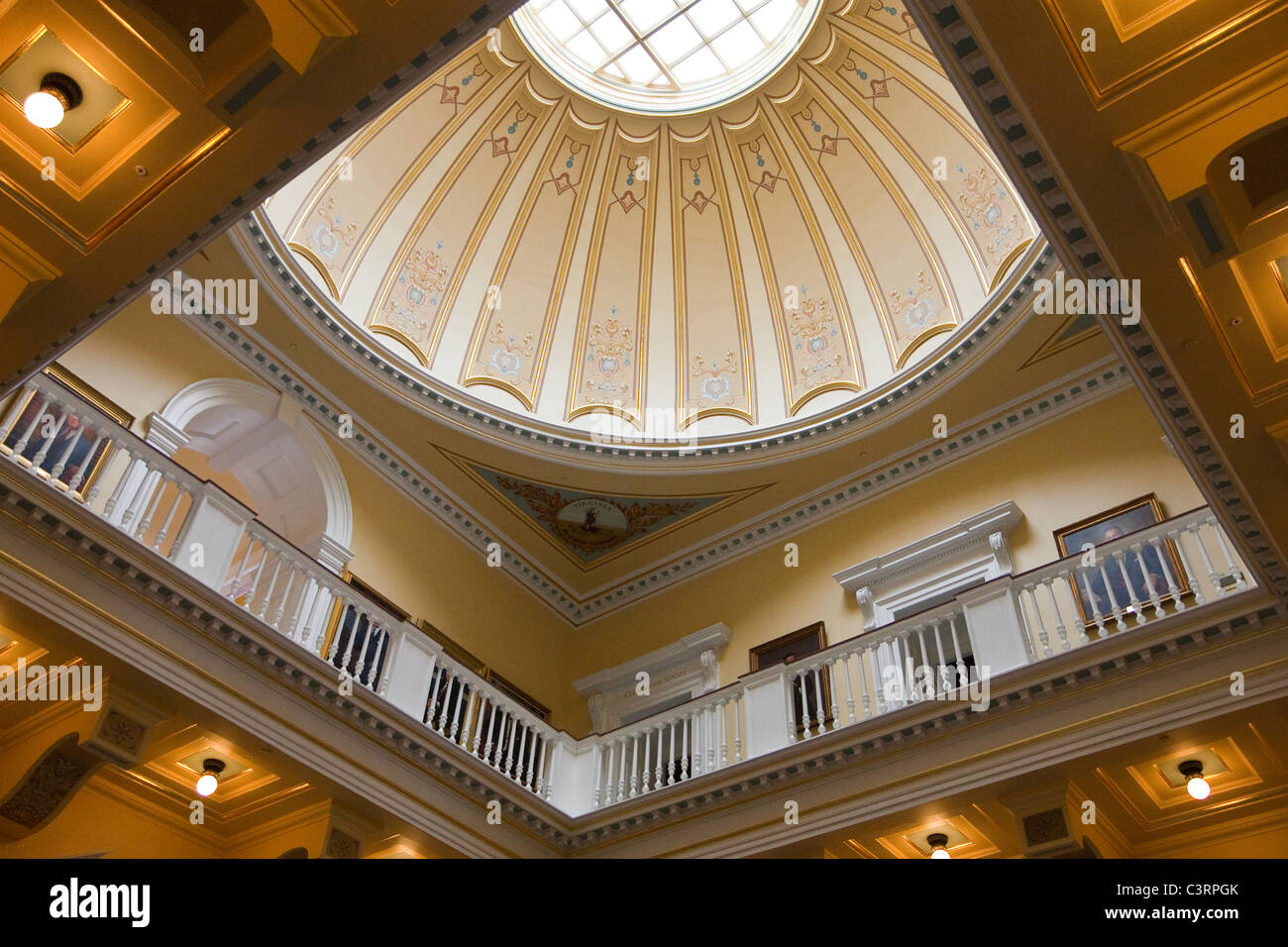 Kuppel über der Rotunde des State Capitol Gebäude in Richmond, VA Stockfoto