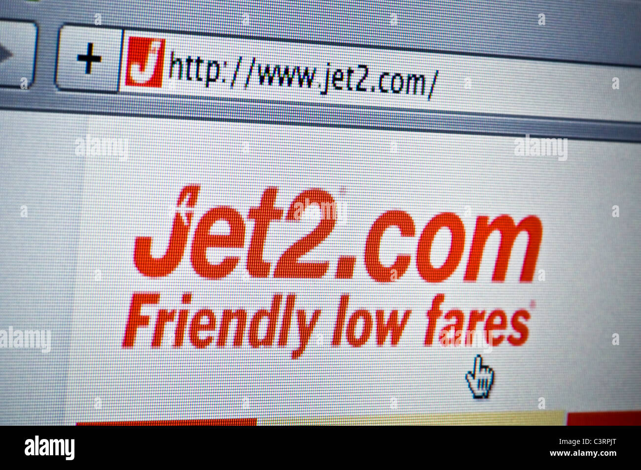 Nahaufnahme des jet2 Logos, wie auf ihrer Website zu sehen. (Nur zur redaktionellen Verwendung: print, TV, e-Book und redaktionelle Webseite). Stockfoto