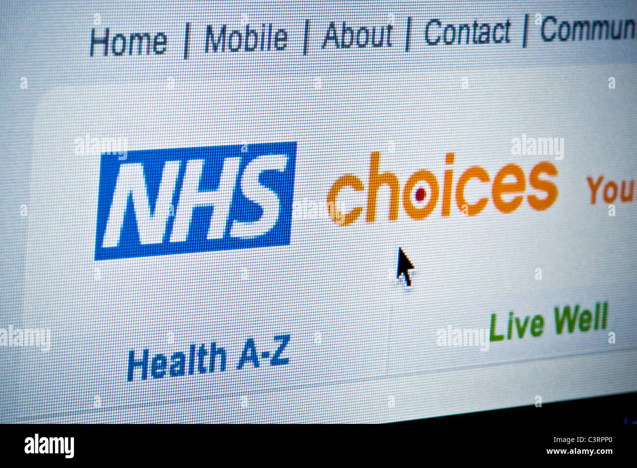 Nahaufnahme des NHS Auswahlmöglichkeiten Logos, wie auf ihrer Website zu sehen. (Nur zur redaktionellen Verwendung: print, TV, e-Book und redaktionelle Webseite). Stockfoto