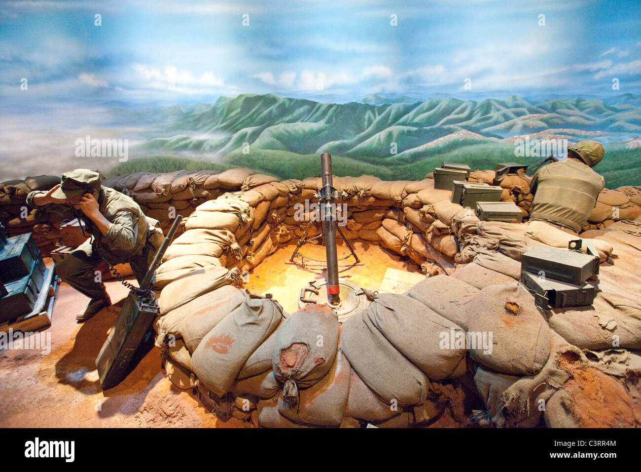 Mörtel in einem Vietnam-Ausstellung, National Museum of the Marine Corps, Dreieck, VA Stockfoto
